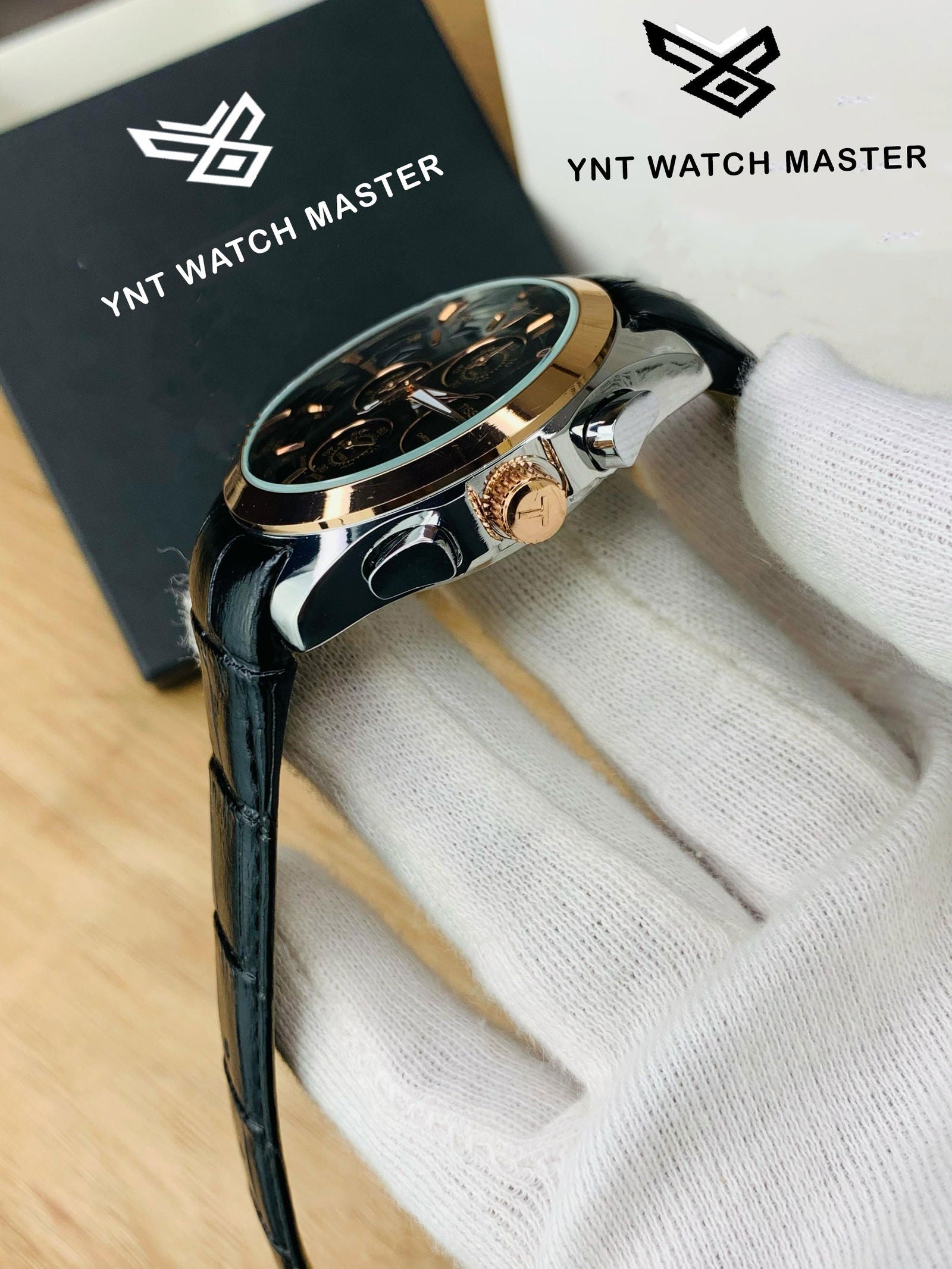 Black Gold Chronograph Working Elite Watch - YNT -  